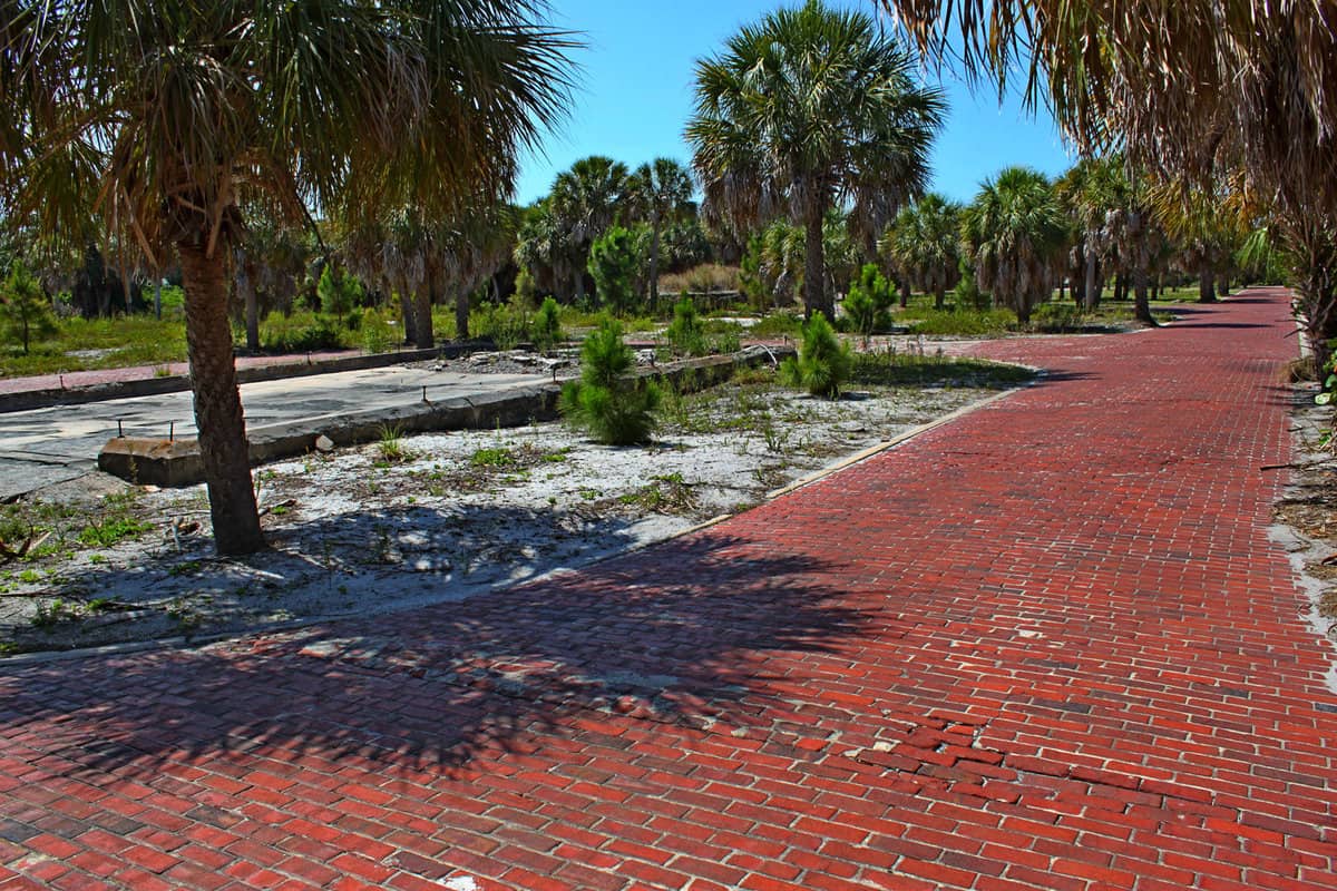 A red Brick Road in Egmont Key, Florida
