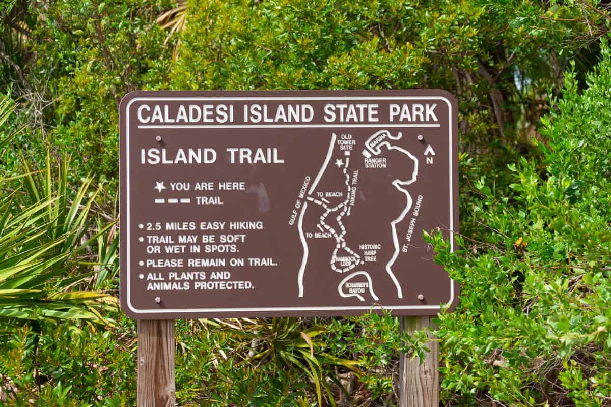Caladesi Island State Park sign at Caladesi Island