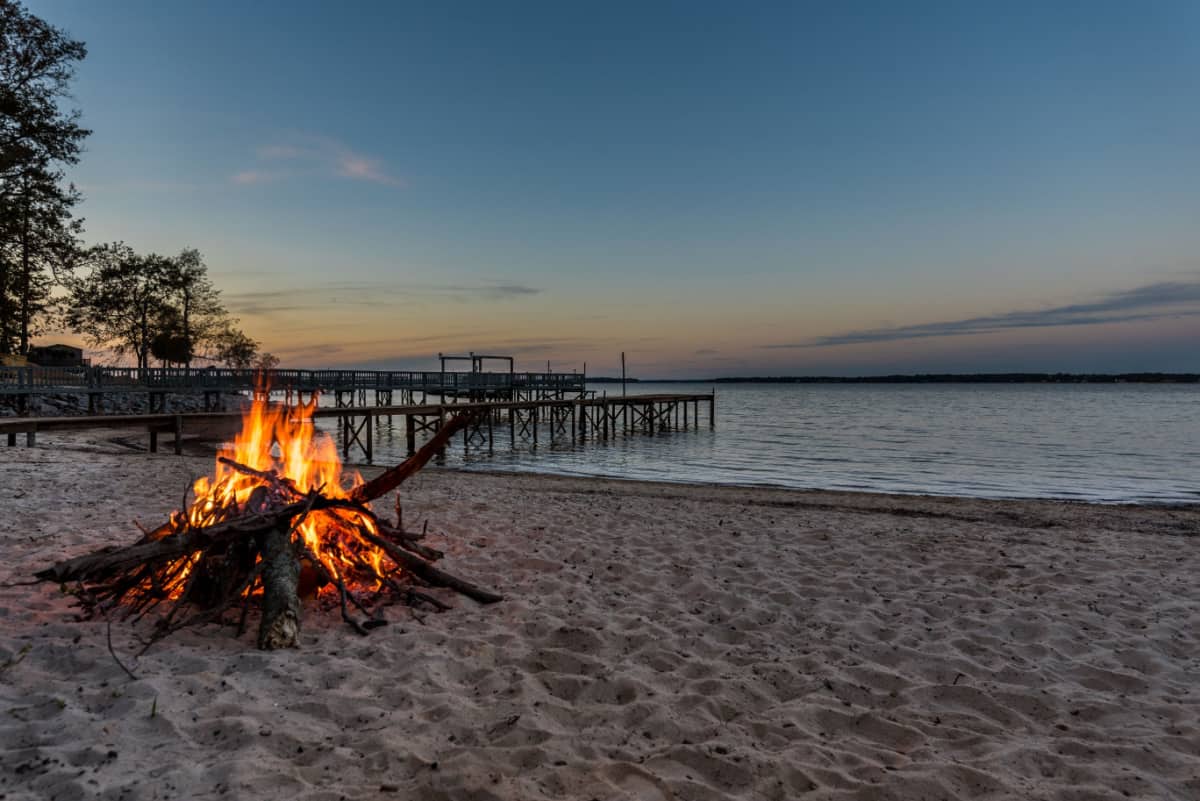 Bonfire near the beach