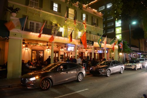 Car parked outside a bar in Las Olas, Florida