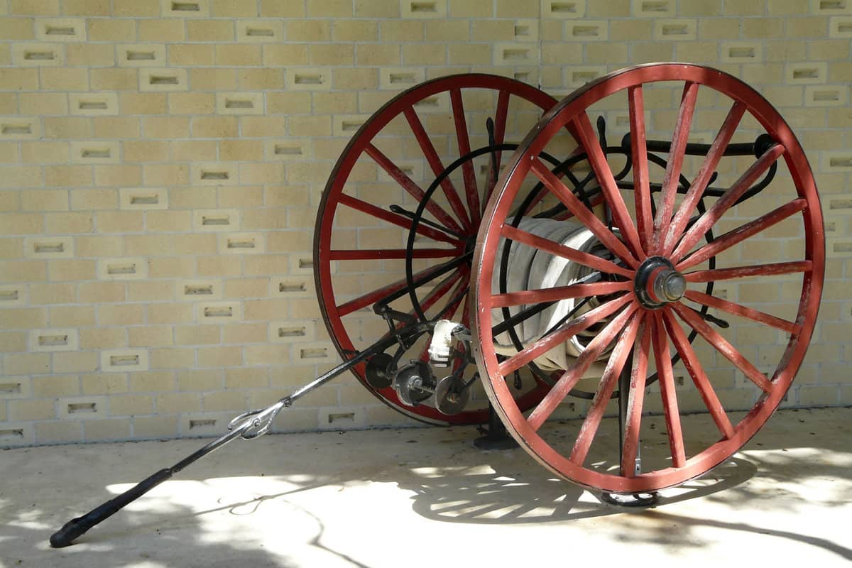 This antique fire hose cart is one of the displays at Cedar Key Museum State Park
