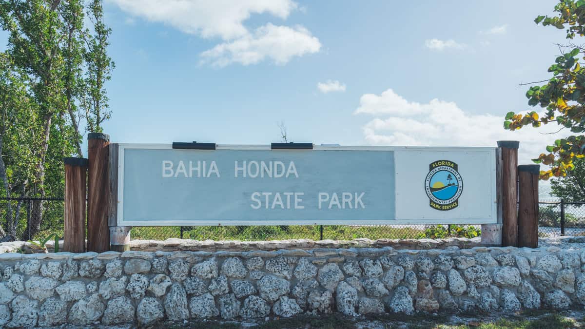 Bahia Honda State Park entrance sign