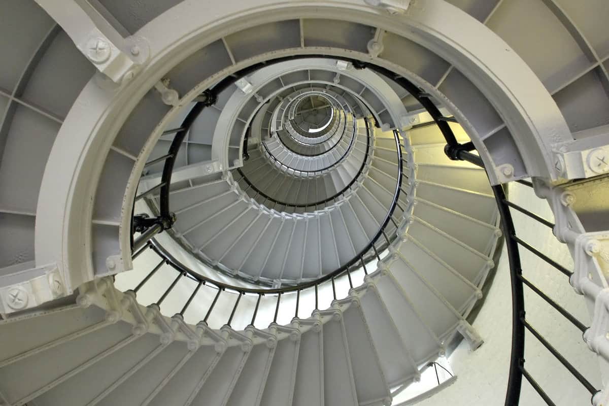 Interior view of the stairs in Ponce Inlet Lighthouse