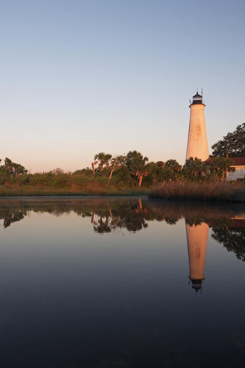Moonset at St. Marks Lighthouse, Florida