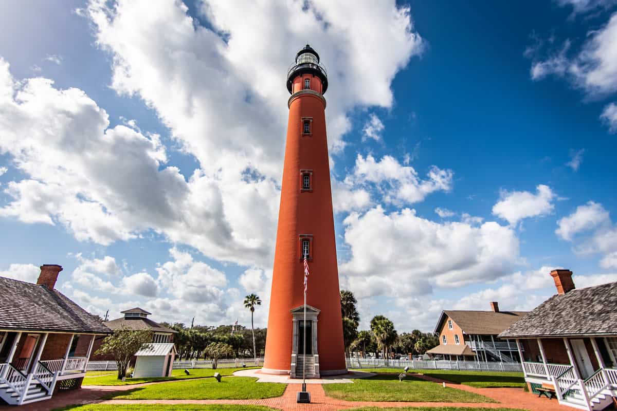 The tall Ponce Inlet Lighthouse