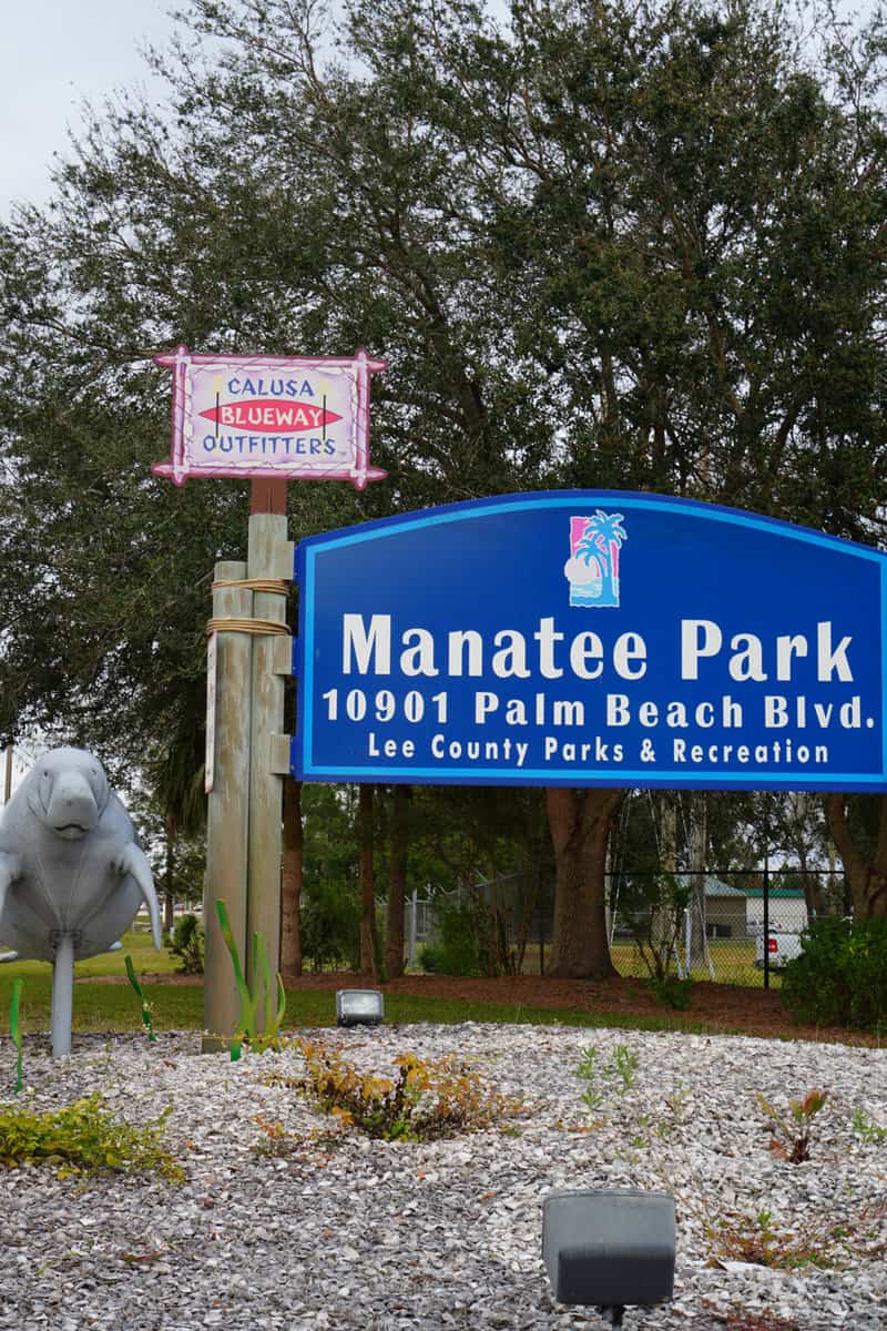 View of the Manatee Park in Lee County, Florida, next to the Florida Power and Light power plant