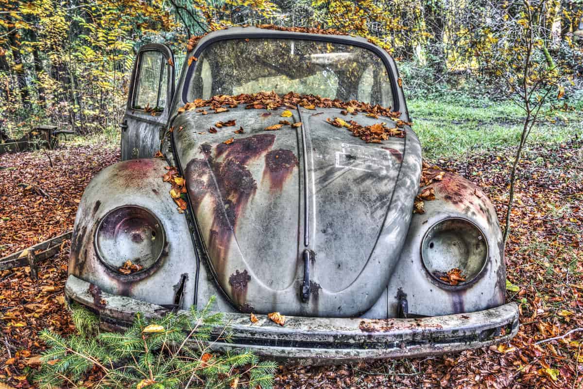 Old volkswagen beetle abandoned