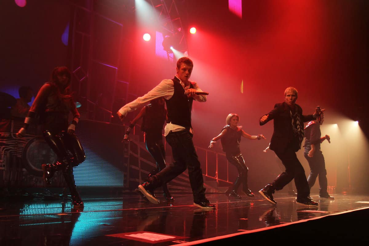 The backstreet boys performing in New York City