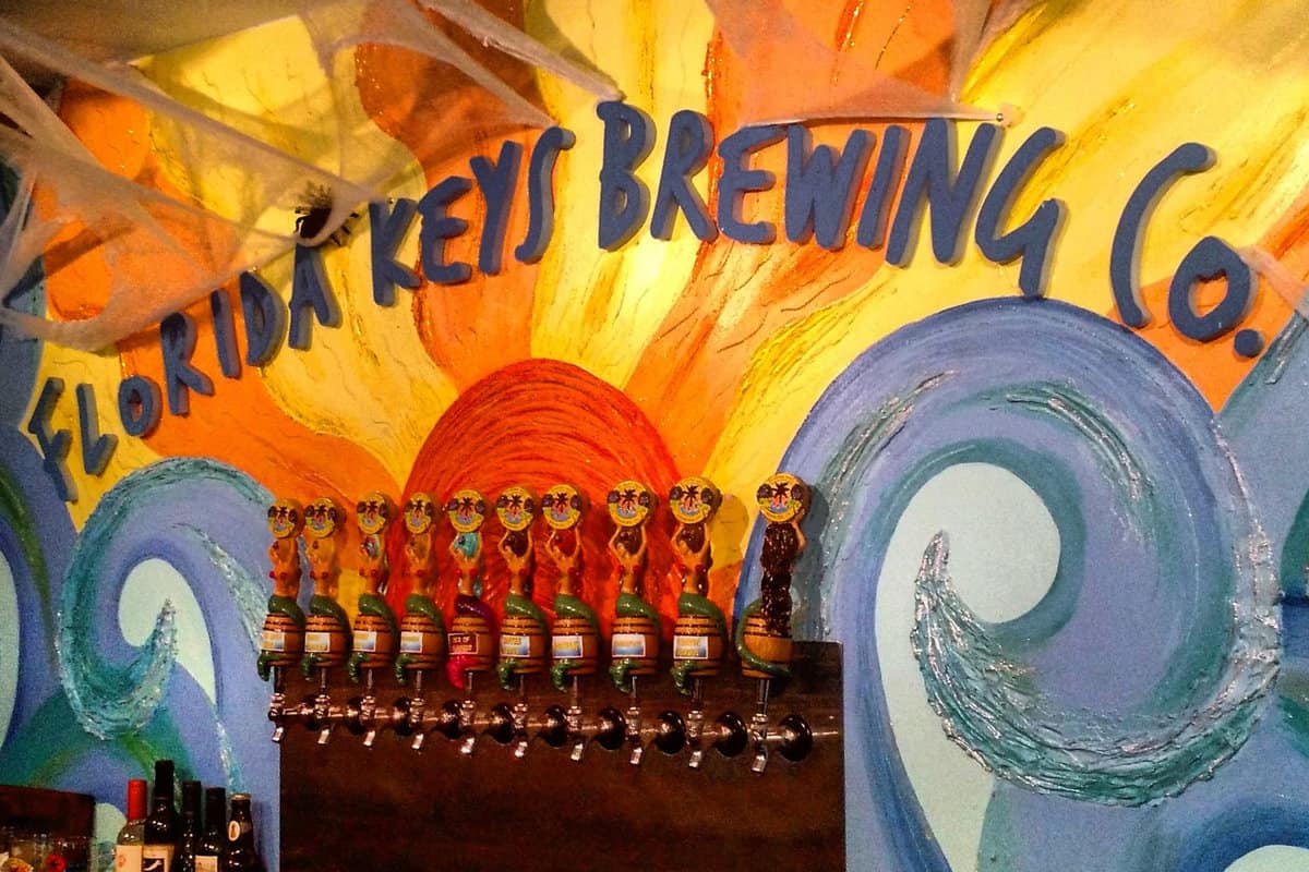 Draft beer taps at Florida Keys Brewing Company.