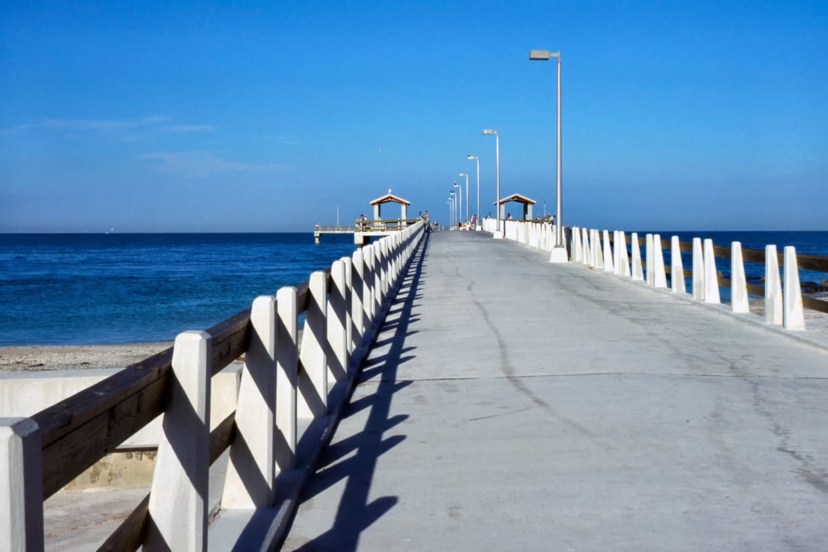 Fishing pier, Fort DeSoto County Park, St. Petersburg, Pinellas County, Florida, USA
