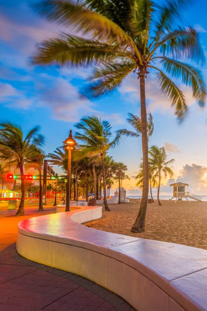 Fort Lauderdale Beach, Florida, USA at dawn