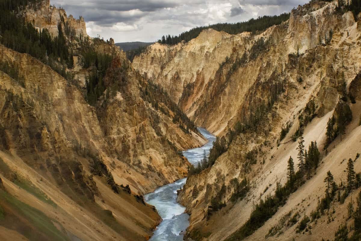 Grand Canyon of Yellowstone showing the gorgeous river in the middle