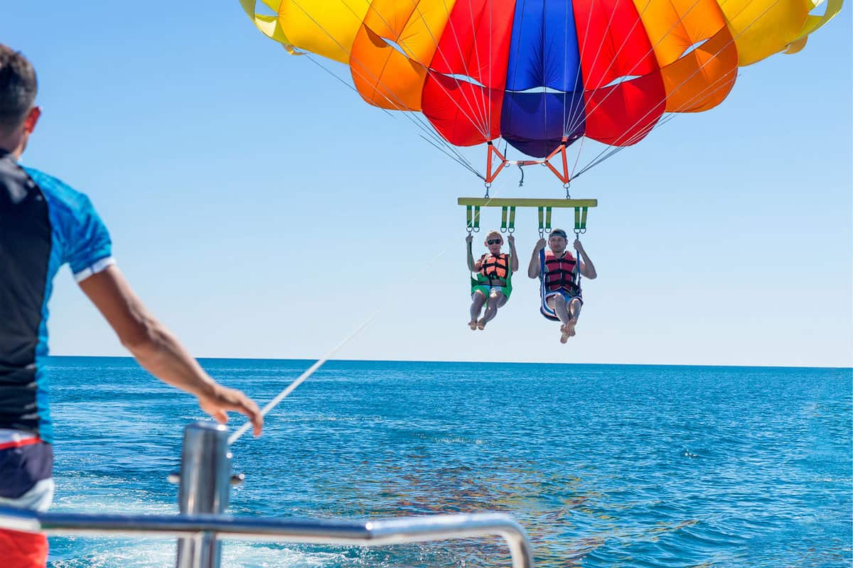 Key Largo Parasail - Happy couple parasailing