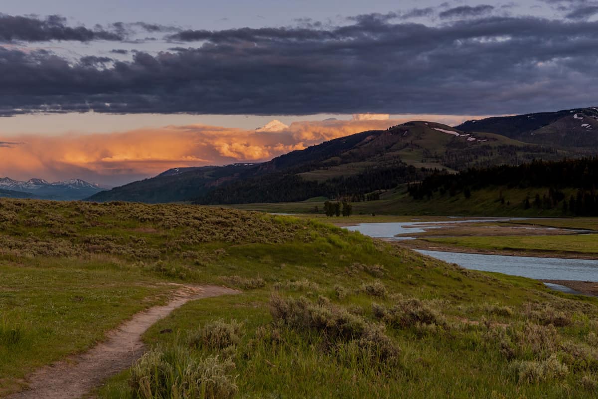 Lamar River trail in Yellowstone National State Park