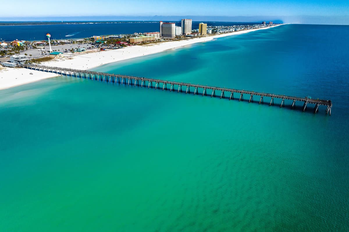 The gorgeous blue and emerald colored waters of Pensacola beach