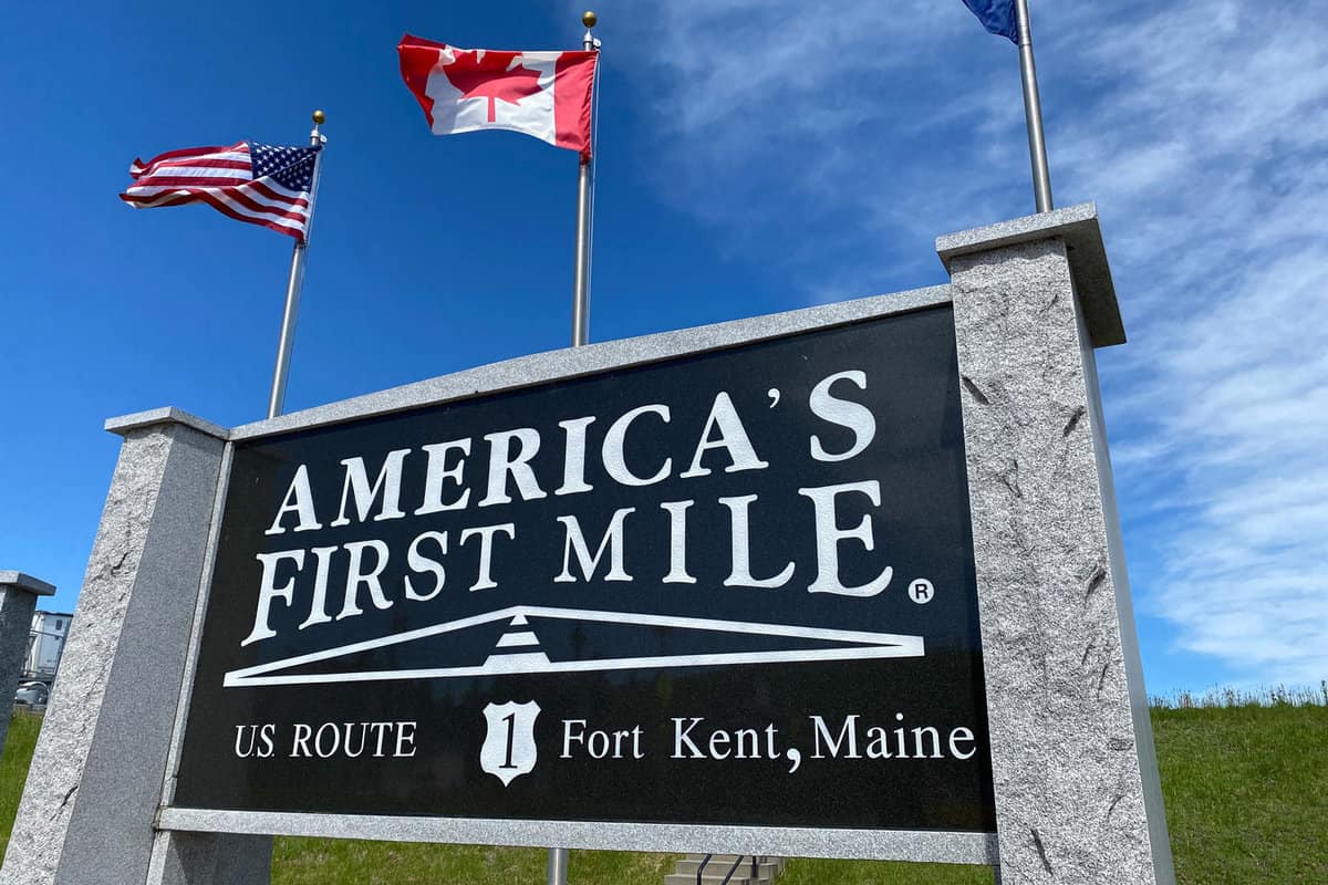 United States Route 1. America's First Mile, monument marks beginning of longest north-south road in the United States. Northern point on U.S. Route 1, U.S. Highway 1, US 1.