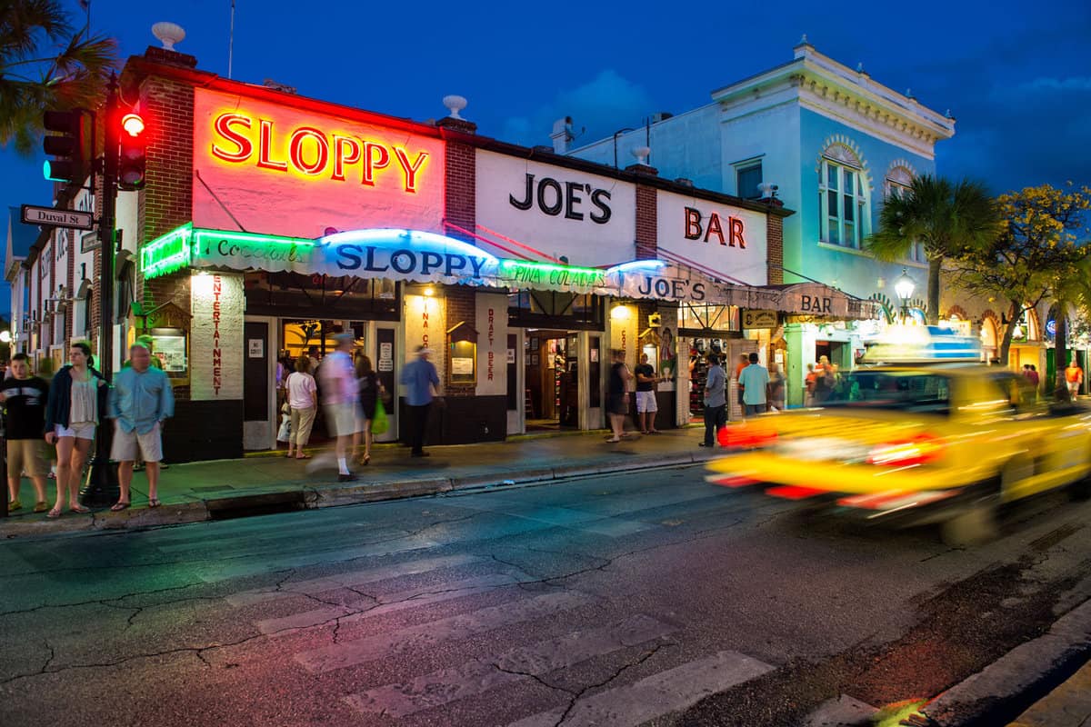 Sloppy Joe's Bar at night in Florida