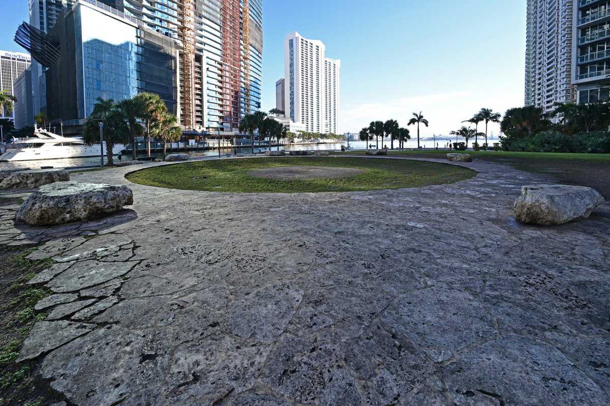 Miami Circle, an archeological site at Brickell Point attributed to Tequesta Indians thought to be 2,000 years old