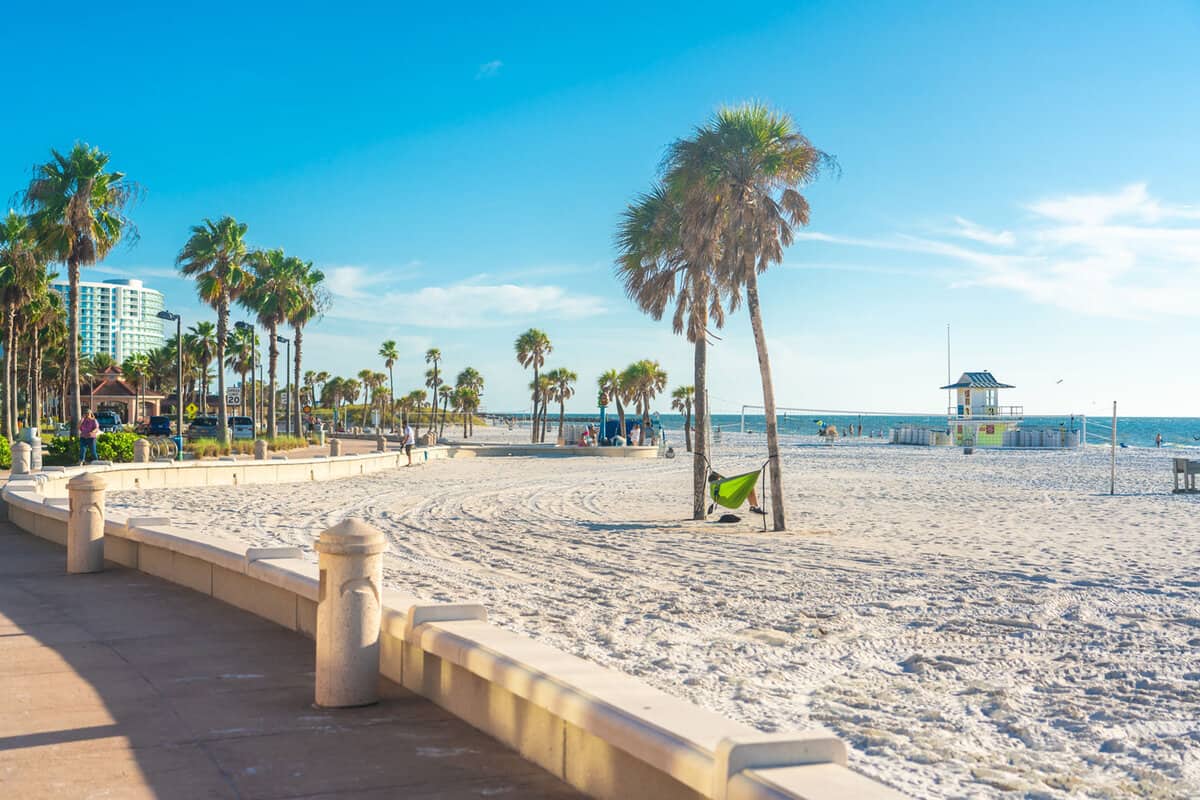 The gorgeous white sands of Clearwater beach, Florida