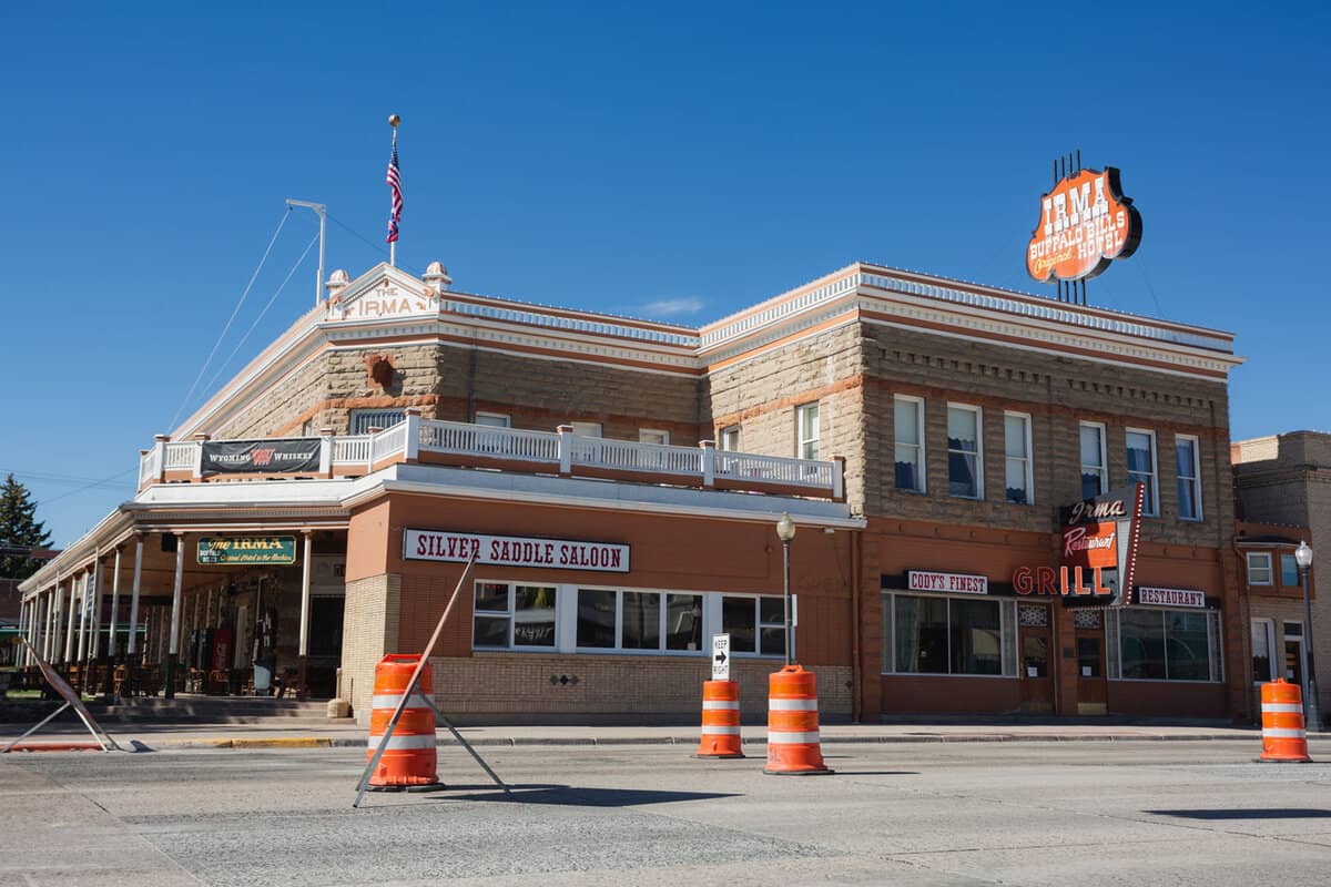 The historic Irma Hotel and Silver Saddle Saloon.