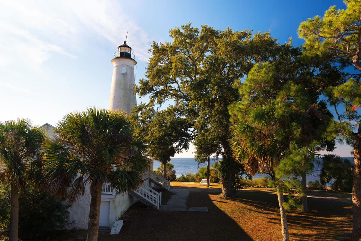 St. Marks National Wildlife Refuge lighthouse, Florida. The St. Marks Light is the second-oldest light station in Florida.
