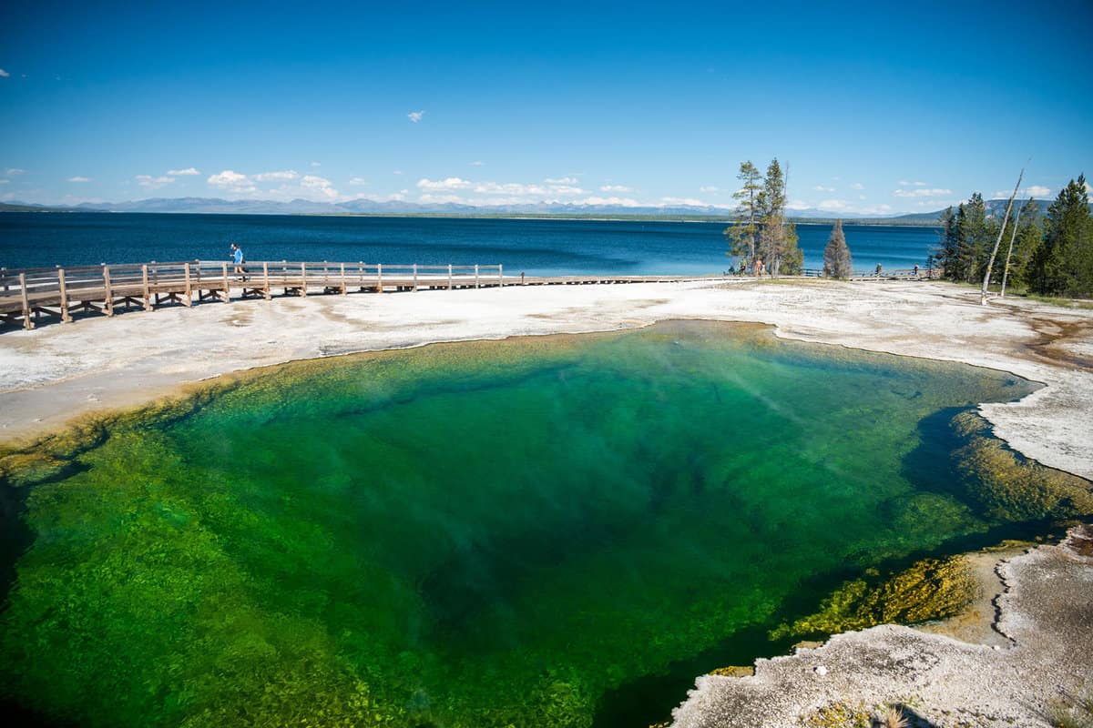 Emerald water of Black pool in Yellowstone National Park
