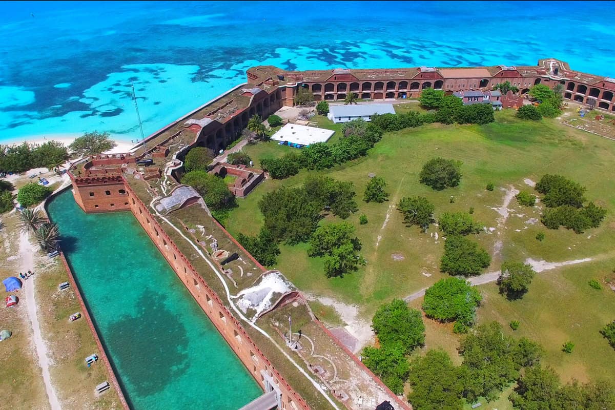 Dry Tortugas National Park aerial drone photograph