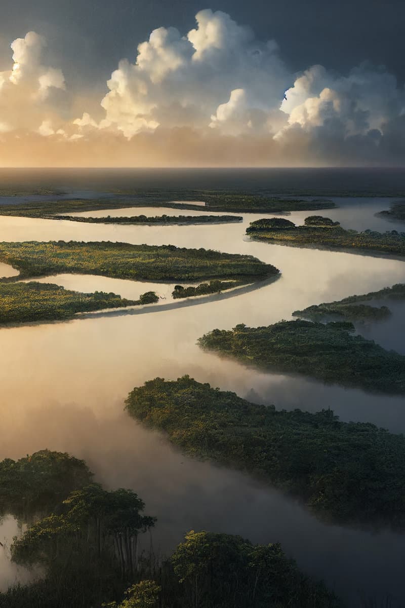 Everglades National Park, Florida, USA , with Florida city back on the background