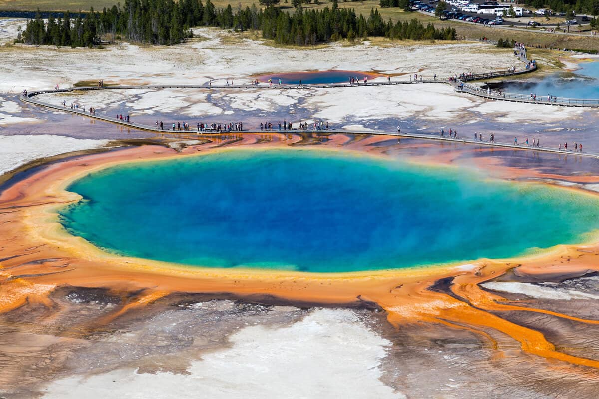 Grand Prismatic spring in Yellowstone National Park