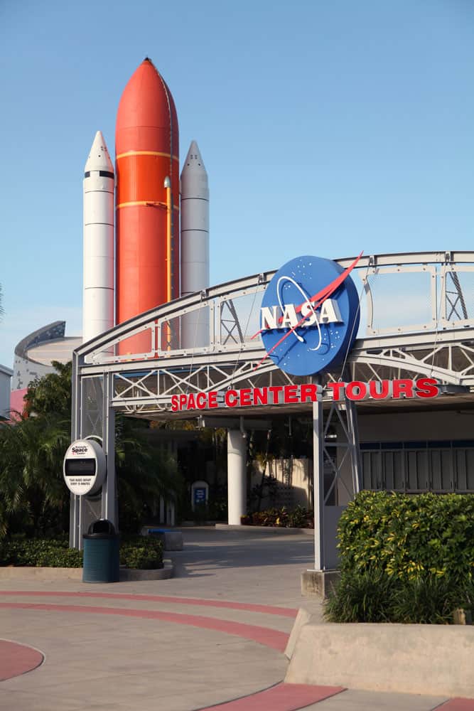 A huge shuttle in Kennedy Space Center