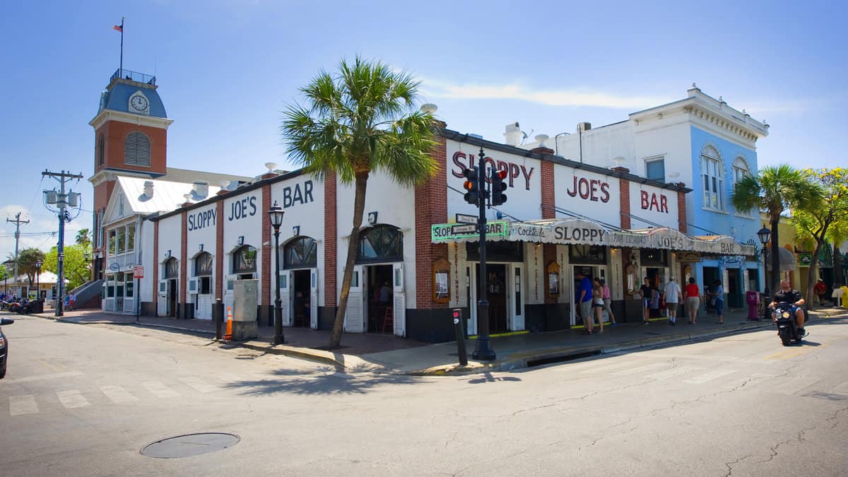 Sloppy Joe's Bar in the twilight in Duval street in the center of Key West