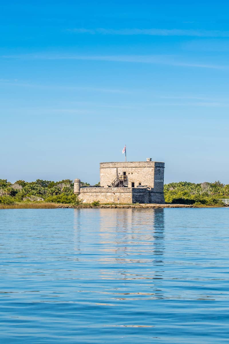 View of Fort Matanzas National Monument from the shoreline