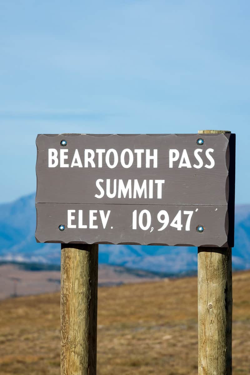 View of the Beartooth Pass Summit at an elevation of 10,947 feet above sea level