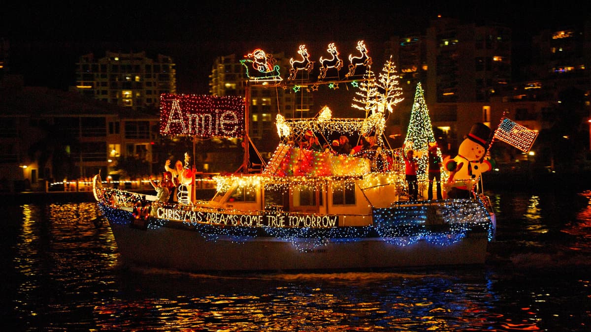 Winterfest Boat Parade with grand marshals Alonzo Mourning and Kim Kardashian on December  in Fort Lauderdale, Florida.