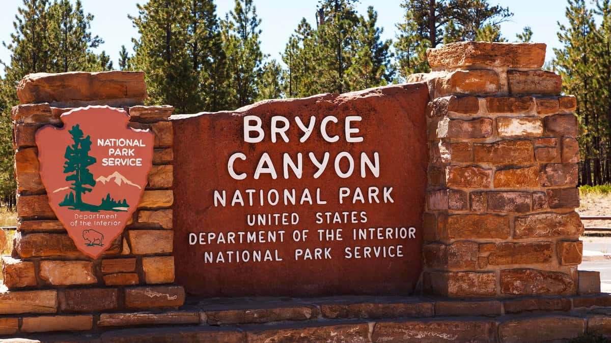 Bryce Canyon National Park Entrance Sign Utah