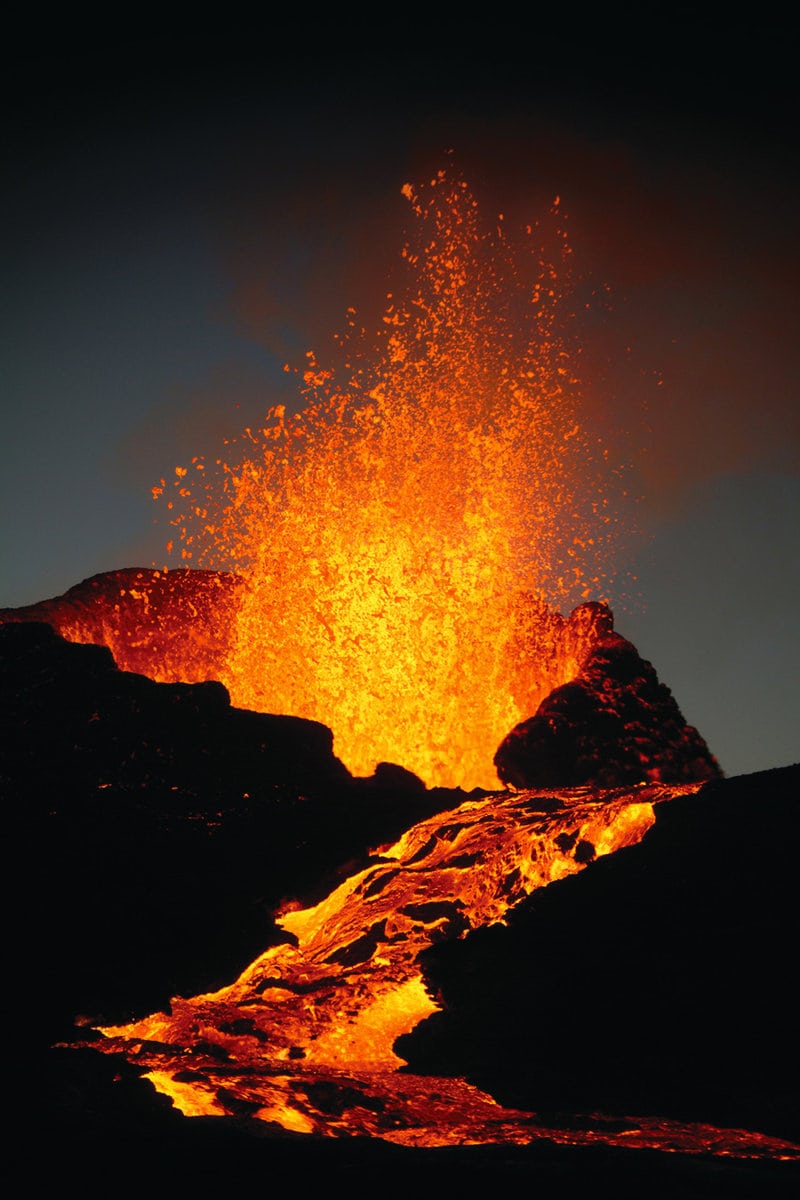 Lava boiling out of the Kilauea Volcano