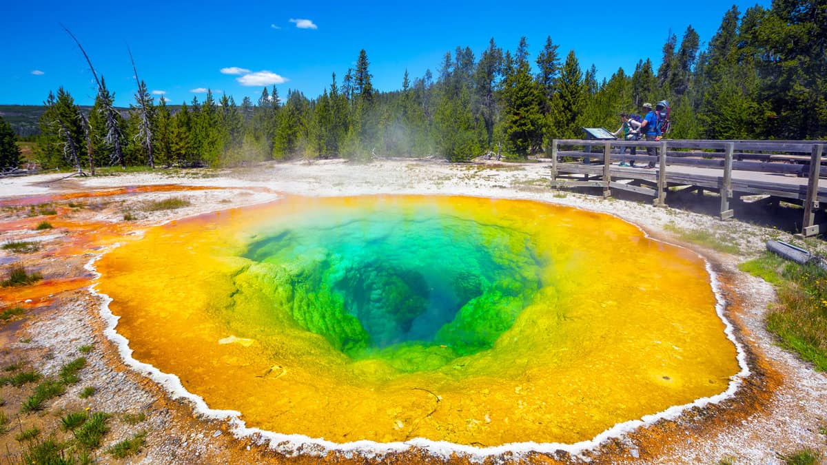 Morning Glory Pool in Yellowstone National Park of Wyoming, USA