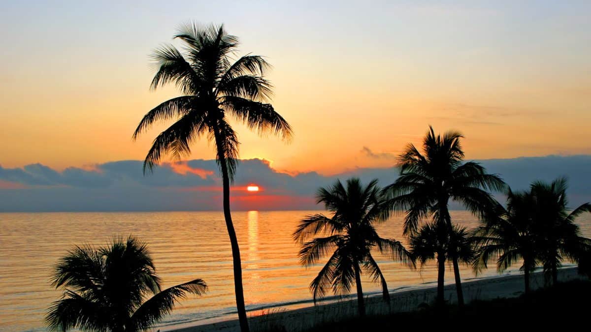 a beautiful sunset on Sanibel Island Florida