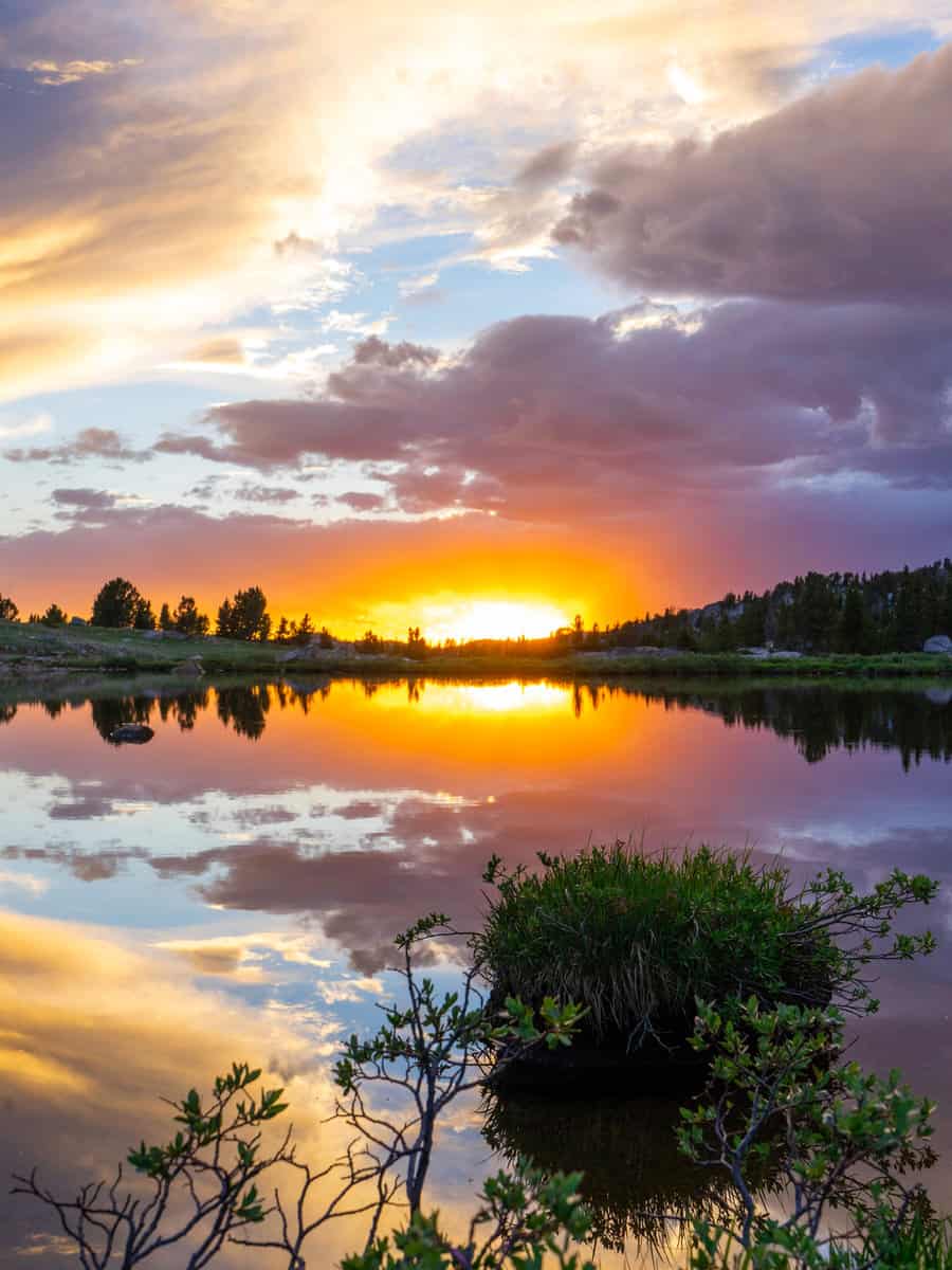 sunrise at Yellowstone national park lake