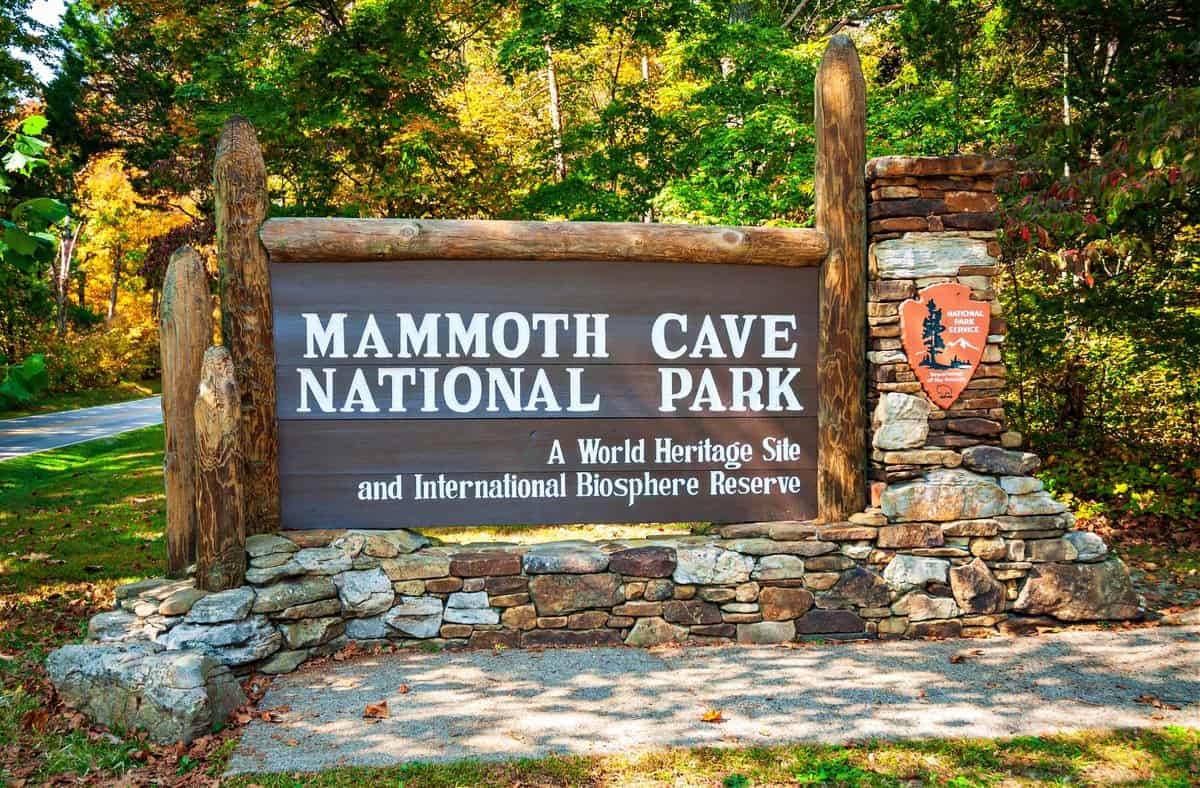 The Welcome Sign at Mammoth Cave National park In Kentucky