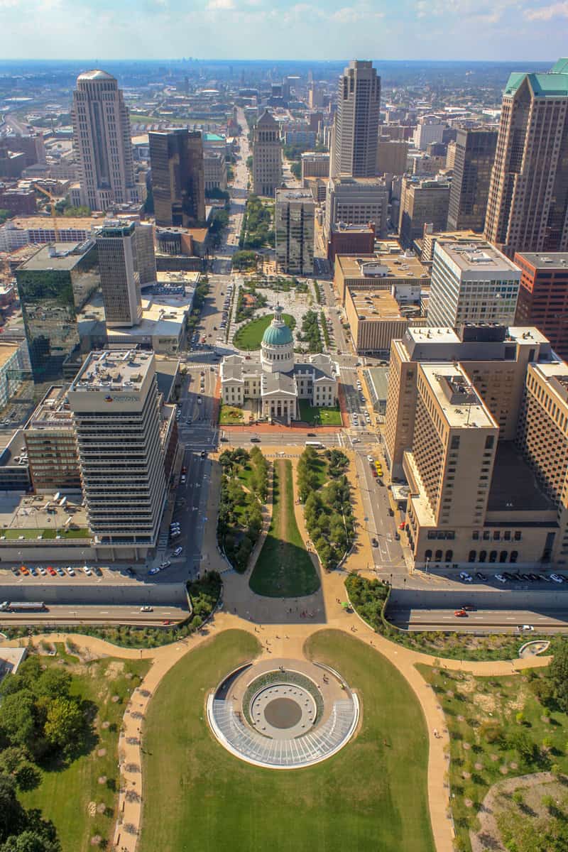 Photo of Downtown St. Louis Missouri from the Arch in St. Louis Missouri