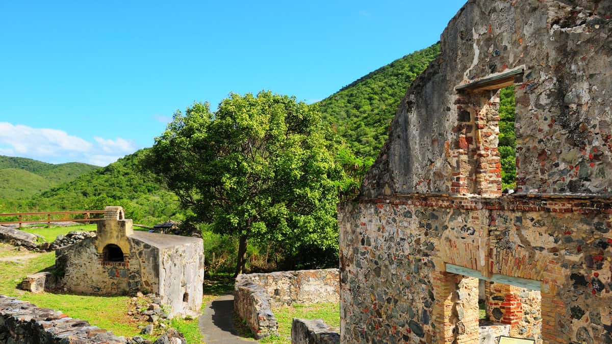 Ruins of the Annaberg Sugar Cane Plantation in the St. John, US Virgin Islands National Park