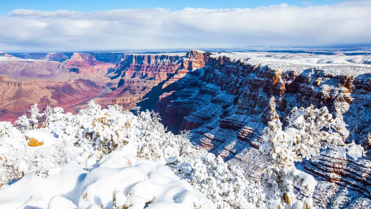 Winter landscape in Grand Canyon National Park, United States Of America
