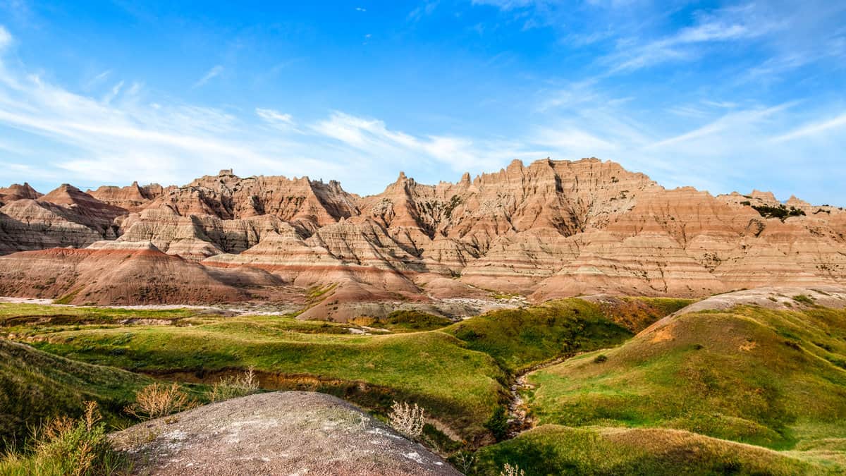 spectacular formations of the Badlands National Park in South Dakota