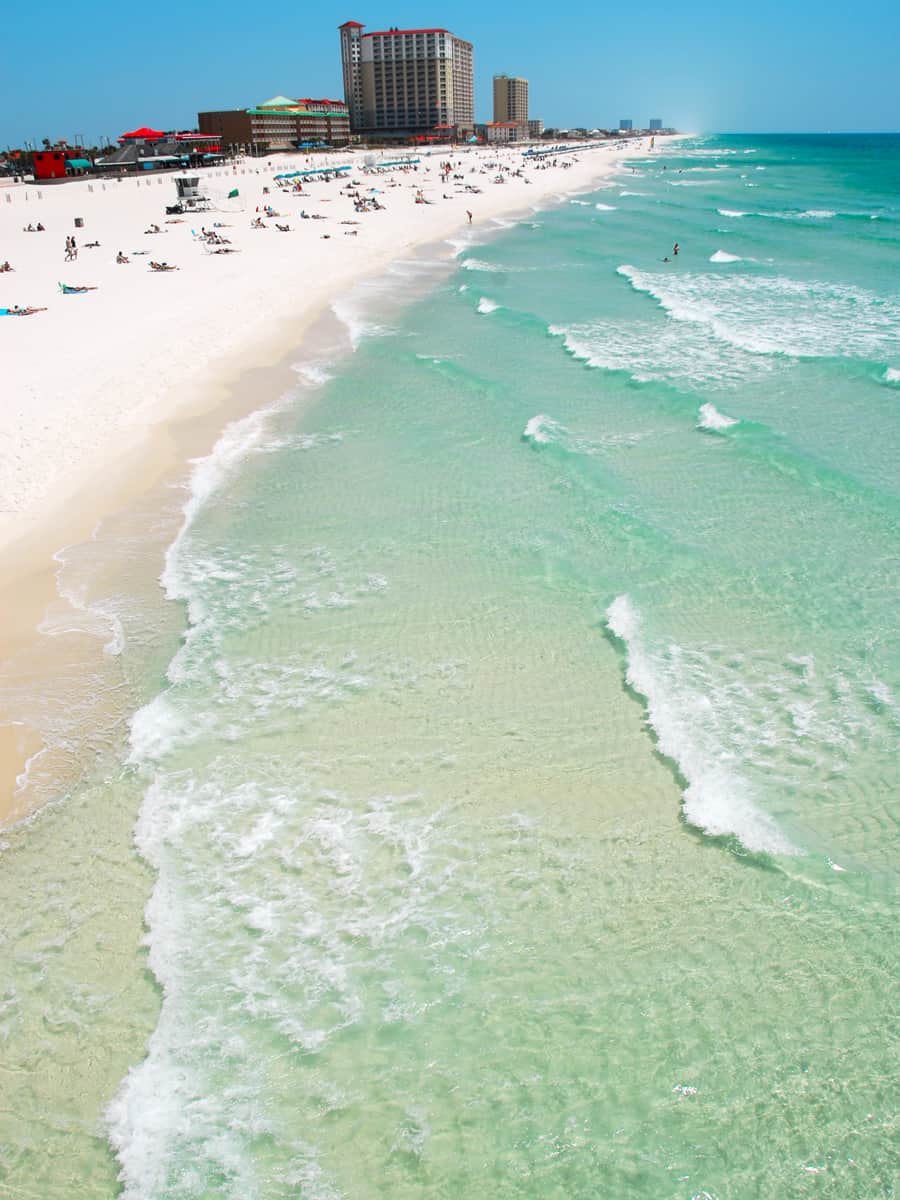 Beautiful aerial view of resort town of Pensacola, Florida