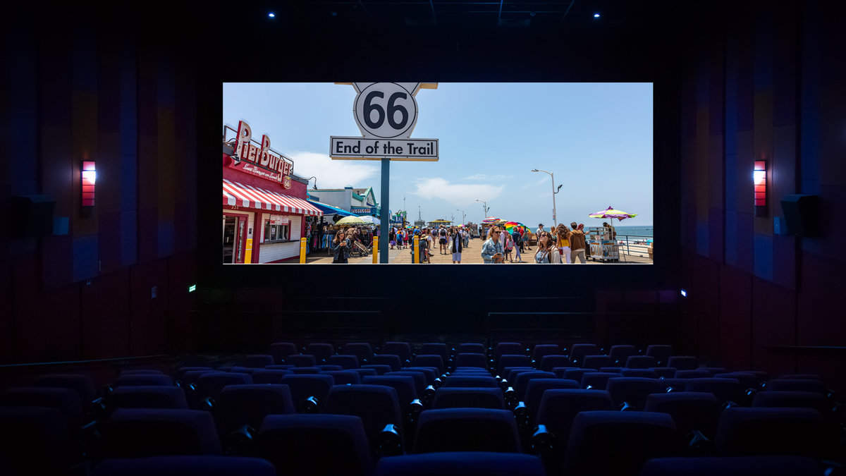 Movie cinema with route 66 setting
