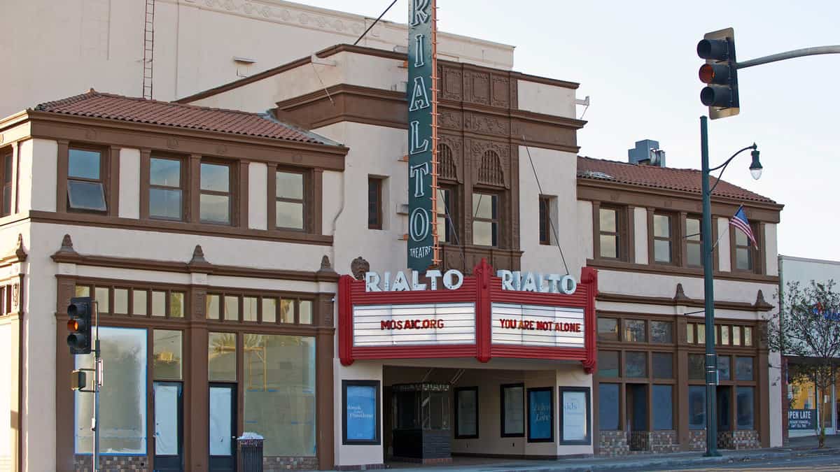 Rialto Theater on the National Register of Historic Places is one of the last single-screen theaters in Southern California. South Pasadena, California USA