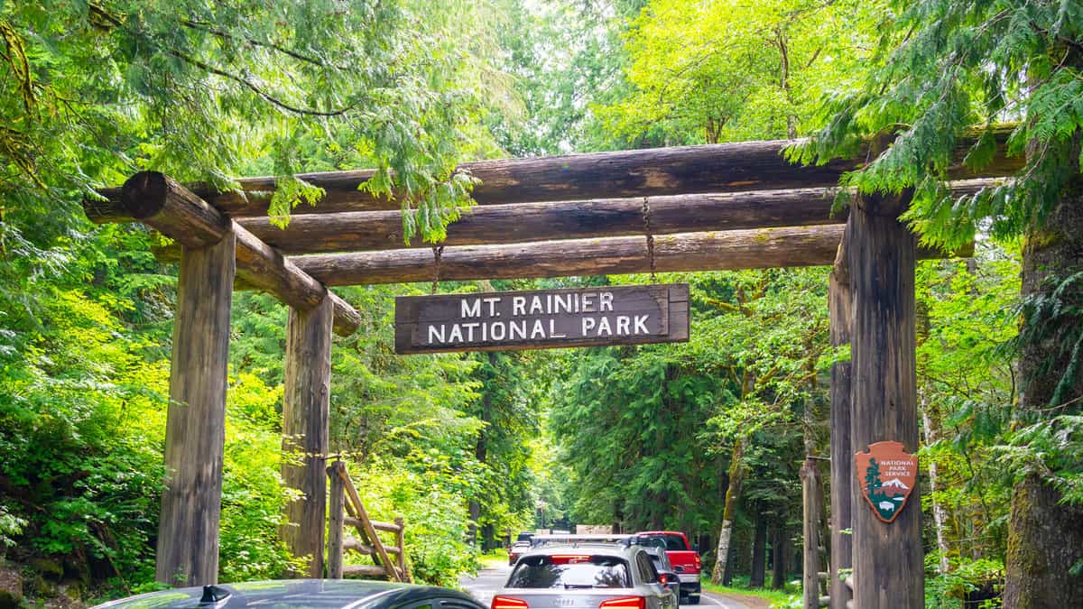The entrance of Mount Rainier National Park, Washington, United States
