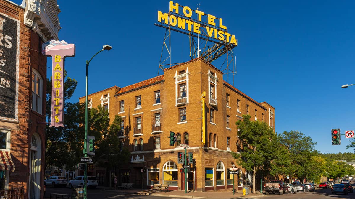 The historic Hotel Monte Vista, built in 1927, in downtown Flagstaff