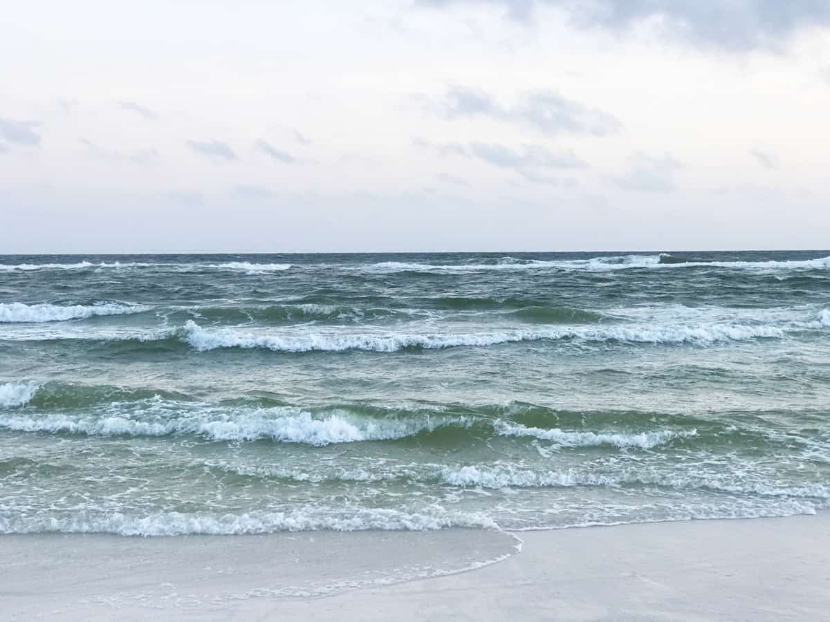Waves on the beach at Navarre Florida in the Gulf Islands National Seashore.